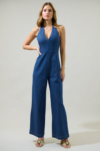 Ameri　V NECK DENIM JUMPSUIT Ameri VINTAGE - AMERI V NECK DENIM JUMPSUIT 正規品の通販 by