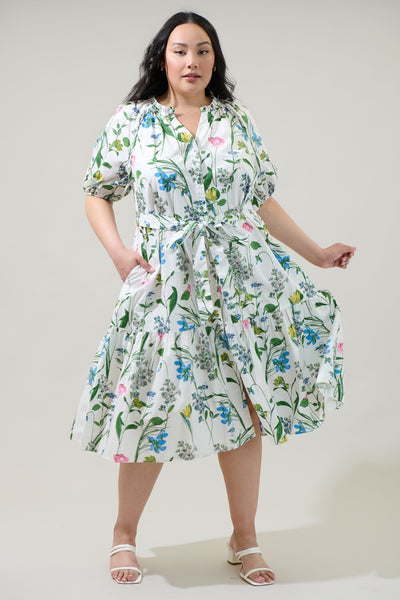 Clove Garden Floral Wynette Tiered Midi Dress Curve – Sugarlips