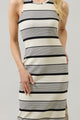 Devra Club Stripe Ribbed Knit Tank Midi Dress