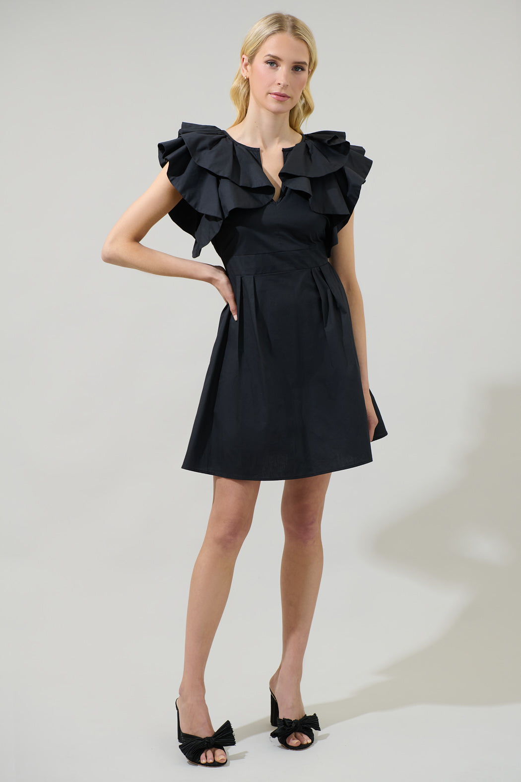 Wilma Ruffle Mini Dress RED / S by Sugarlips Wilma Ruffle Mini Dress RED / S by Sugarlips