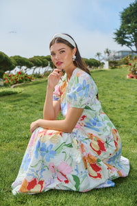 Juliet Floral Garden Becca Tiered Maxi Dress