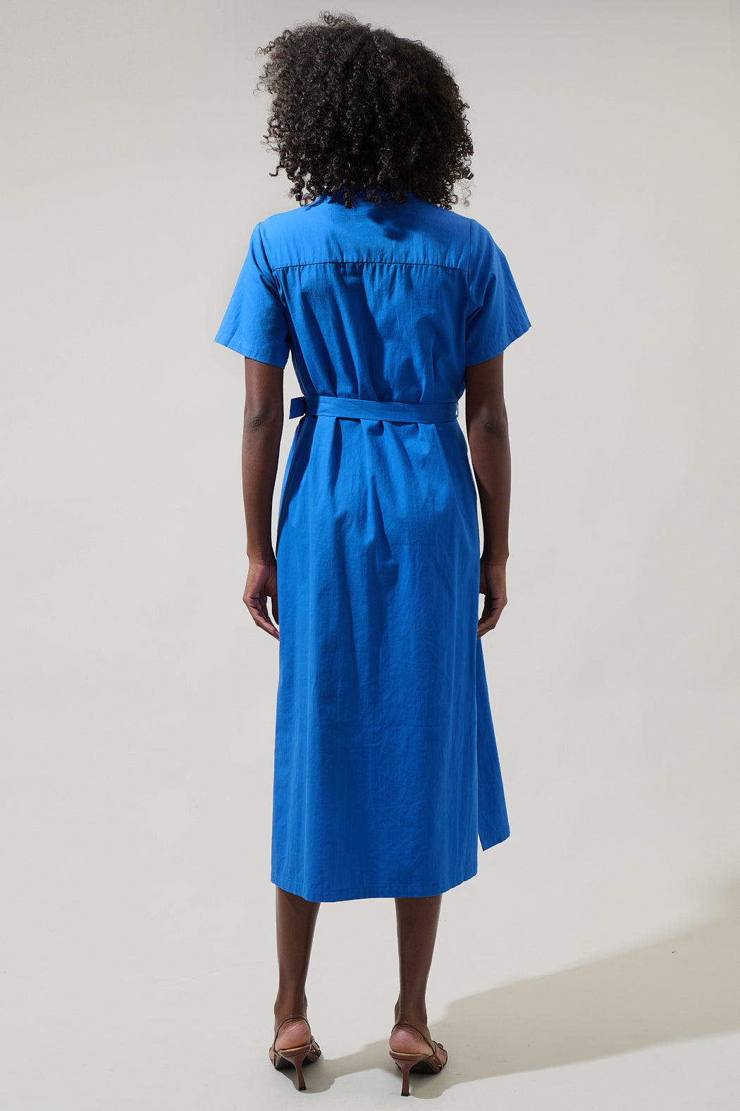 Amira Button Front Midi Dress Black / S by Sugarlips Amira Button Front Midi Dress Black / S by Sugarlips