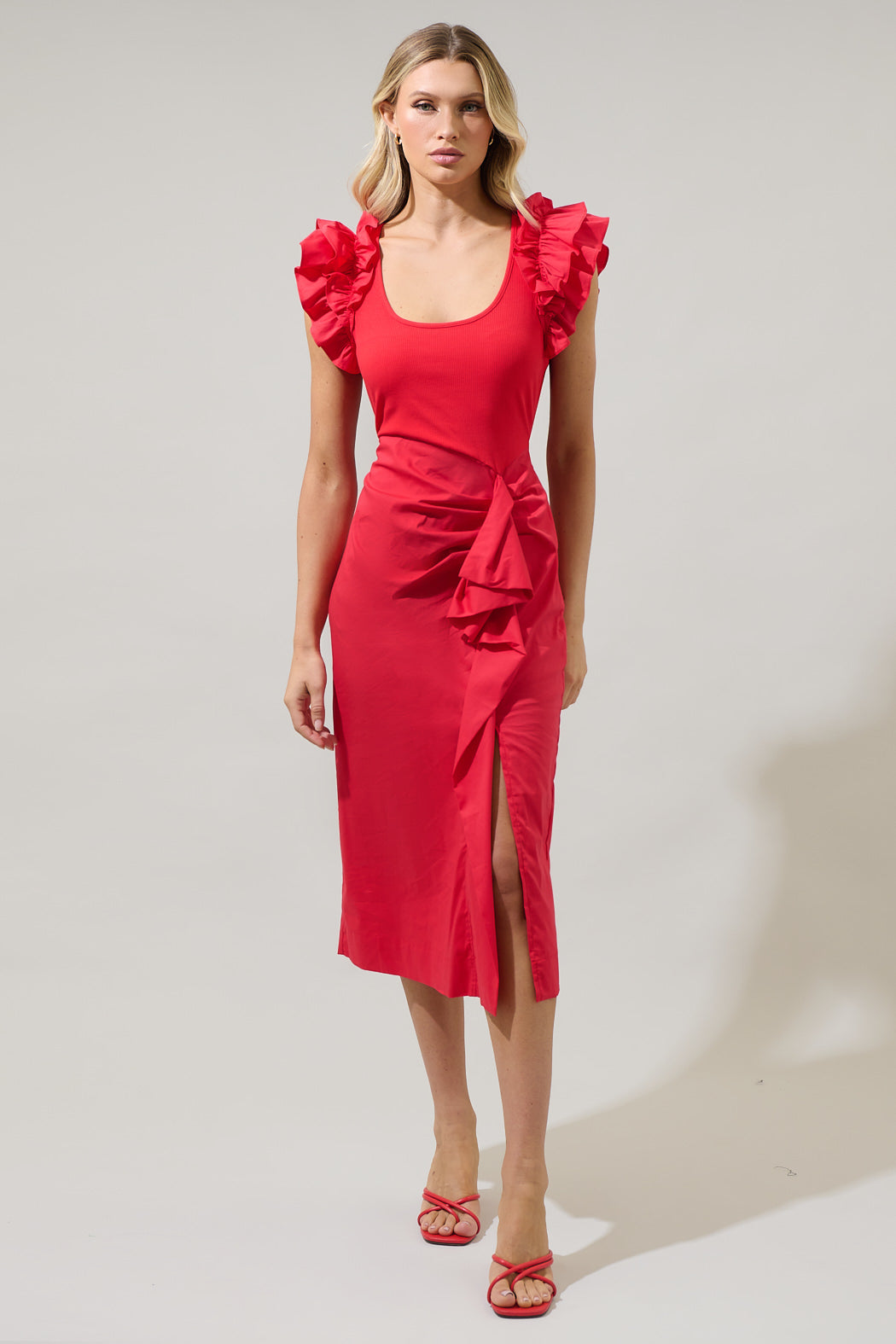 Gavina Glow Pleated Midi Dress