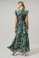 Harriet Floral Evianna Button Down Flutter Maxi Dress