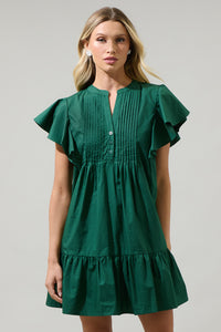 Lizzy Pleated Ruffle Mini Dress