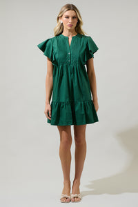 Lizzy Pleated Ruffle Mini Dress