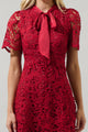 Abilene Bow Crochet Mini Dress