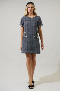 Bale Audrey Tweed Shift Mini Dress