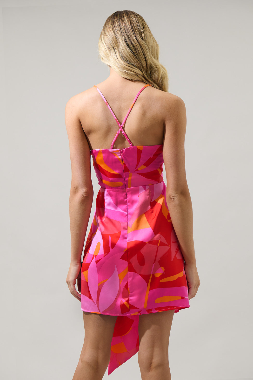 faux wrap mini dress Faux Wrap Mini Dress