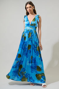Neiva Floral Descanso Pleated Maxi Dress