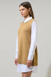 Milford Mariela Sweater Vest and Poplin Dress