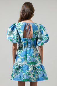 Willa Floral May Jacquard Tiered Mini Dress
