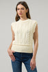Loreli Cable Knit Sweater Vest Top