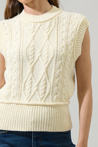 Loreli Cable Knit Sweater Vest Top