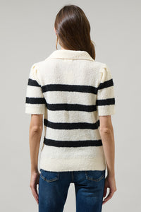 Elinor Striped Short Sleeve Sweater Top