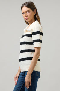 Elinor Striped Short Sleeve Sweater Top