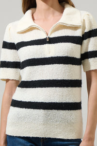 Elinor Striped Short Sleeve Sweater Top