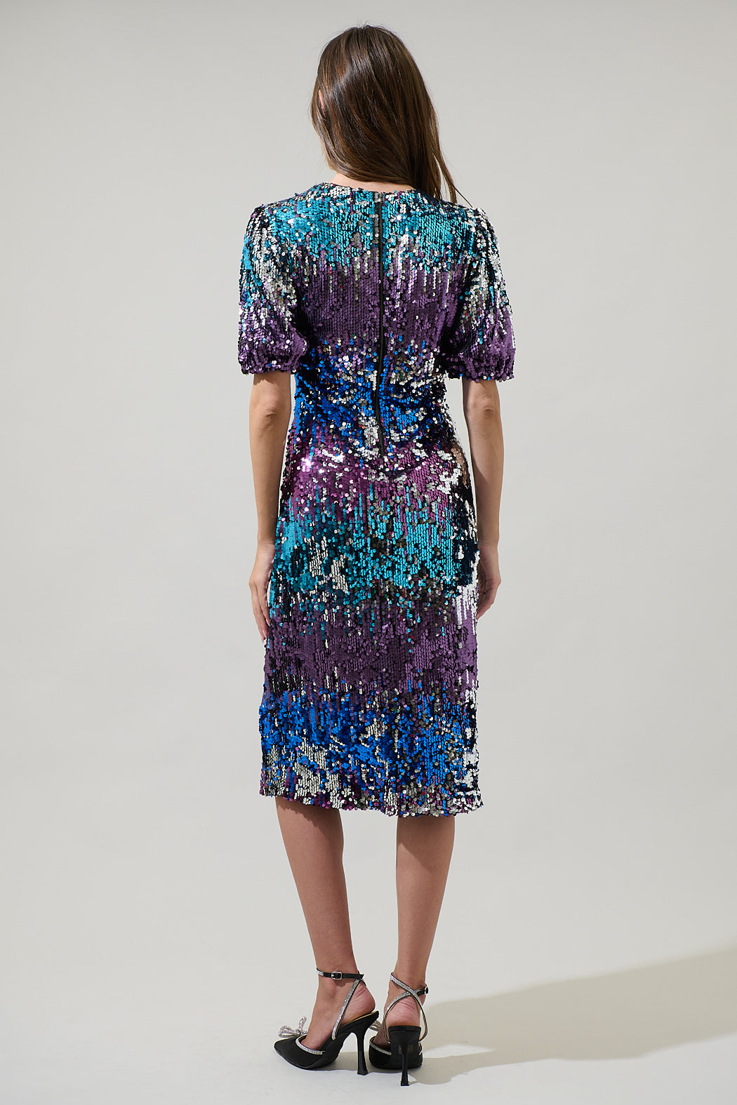 short sleeve sequin party dress women party dress A-Line Square Neck Sequin Short Party Dress FancyVestido