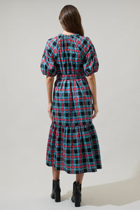 Winston Plaid Wynette Tiered Midi Dress