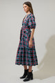 Winston Plaid Wynette Tiered Midi Dress