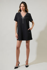 Stazie V-Neck Shift Mini Dress