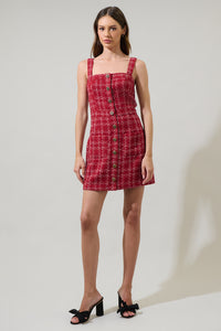 Narol Tweed Button Down Mini Dress