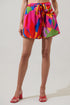 Soleil Abstract Wave High Waisted Shorts