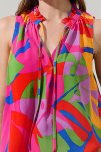 Soleil Abstract Miley Sleeveless Blouse