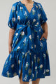 Madison Floral Wynette Tiered Midi Dress Curve