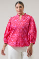 Cecy Floral Ima Button Up Top Curve
