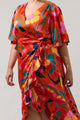 Serene Floral Abelia Hi-Low Maxi Wrap Dress Curve
