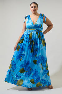 Neiva Floral Descanso Pleated Maxi Dress Curve