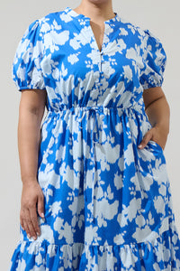 Grafton Floral Ticking Floral Waist Tie Midi Dress Curve