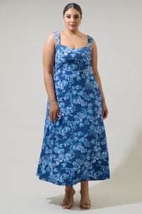 Bary Floral Smocked Maxi Dress Curve