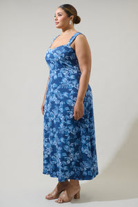 Bary Floral Smocked Maxi Dress Curve
