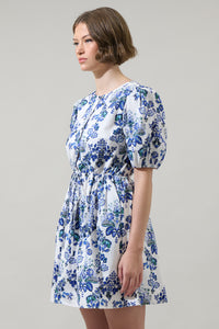 Viara Floral Alba Puff Sleeve Mini Dress