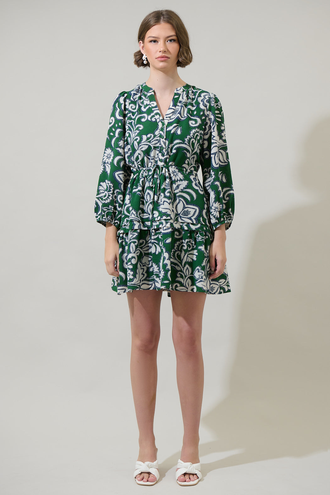 harriet floral mini dress Harriet Mini Dress Floral White Augustine