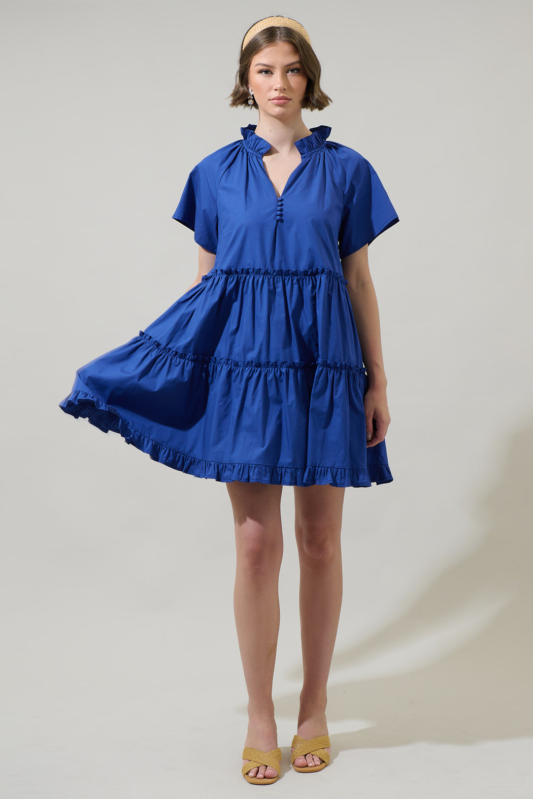 pallas mini dress Pallas Poplin Tiered Mini Dress KELLY-GREEN / L by Sugarlips