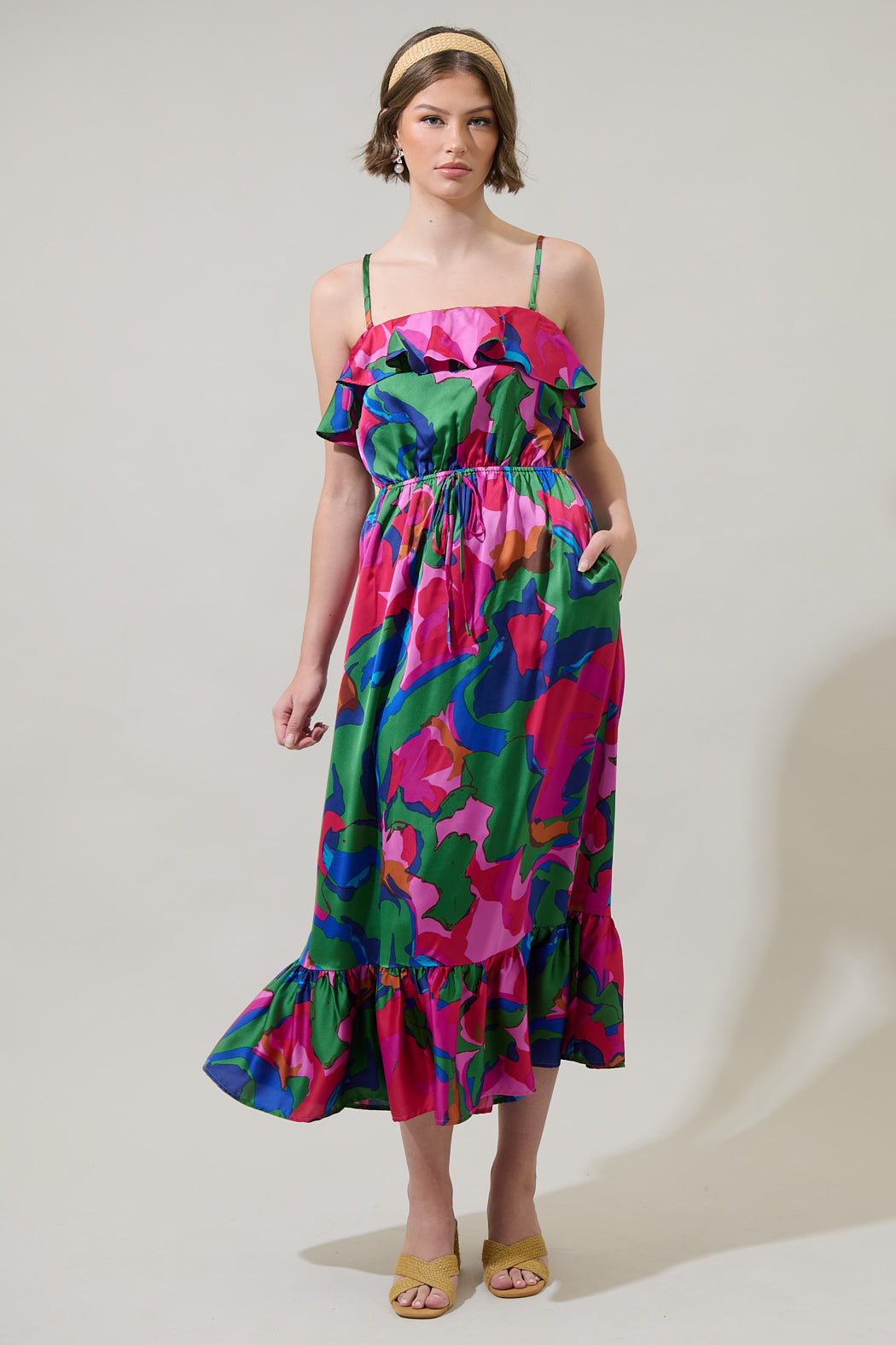 paige midi dress Tiered Midi Dress with Sleeves - Paige