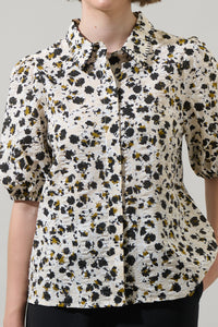 Jaleah Bubble Sleeve Button Up Blouse