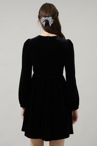 Glow Bow Velvet Dress