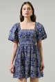 Viridiana Floral Eyelet Sonora Bubble Sleeve Babydoll Dress