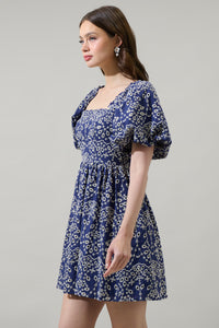 Viridiana Floral Eyelet Sonora Bubble Sleeve Babydoll Dress