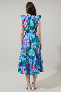 Lavera Floral Dynamite Button Midi Dress