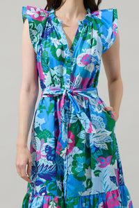 Lavera Floral Dynamite Button Midi Dress