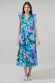 Lavera Floral Dynamite Button Midi Dress