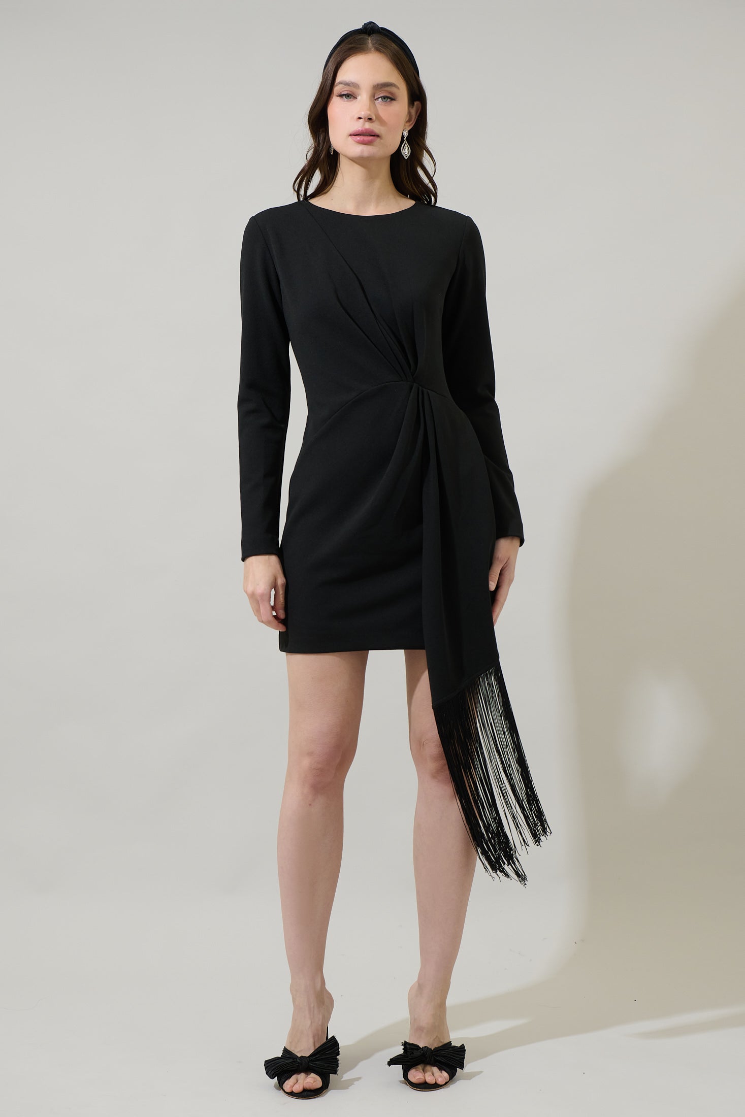 Karlie Pleated Fringe Tassel Mini Dress Sugarlips Karlie Pleated Fringe Tassel Mini Dress Sugarlips