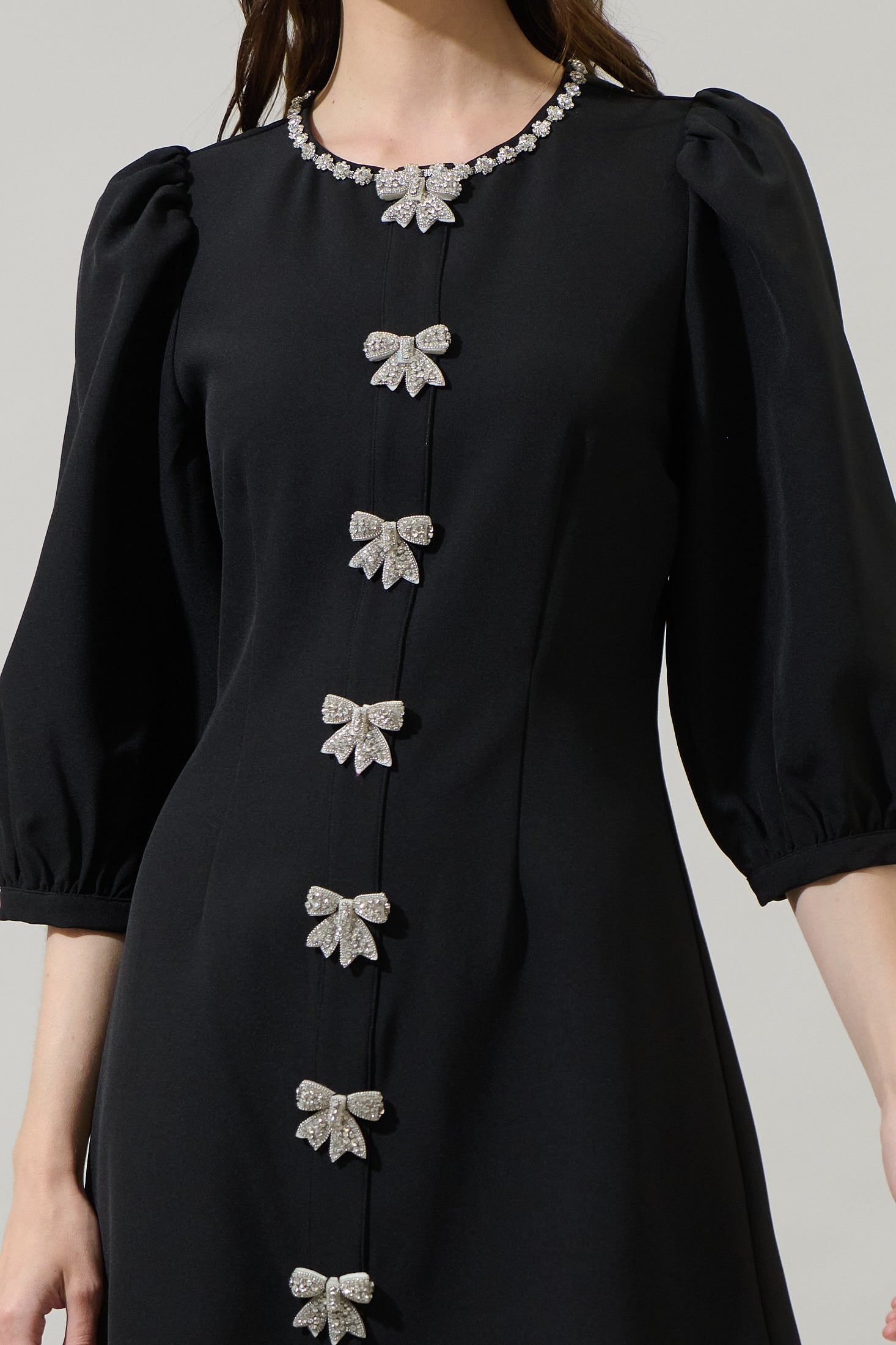 rhinestone bow mini dress Lulus | Black Rhinestone Bow Mini Dress | Womens | Large (Available in XS, S, M)