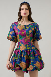 Iriana Floral Elisah Jacquard Bubble Mini Dress