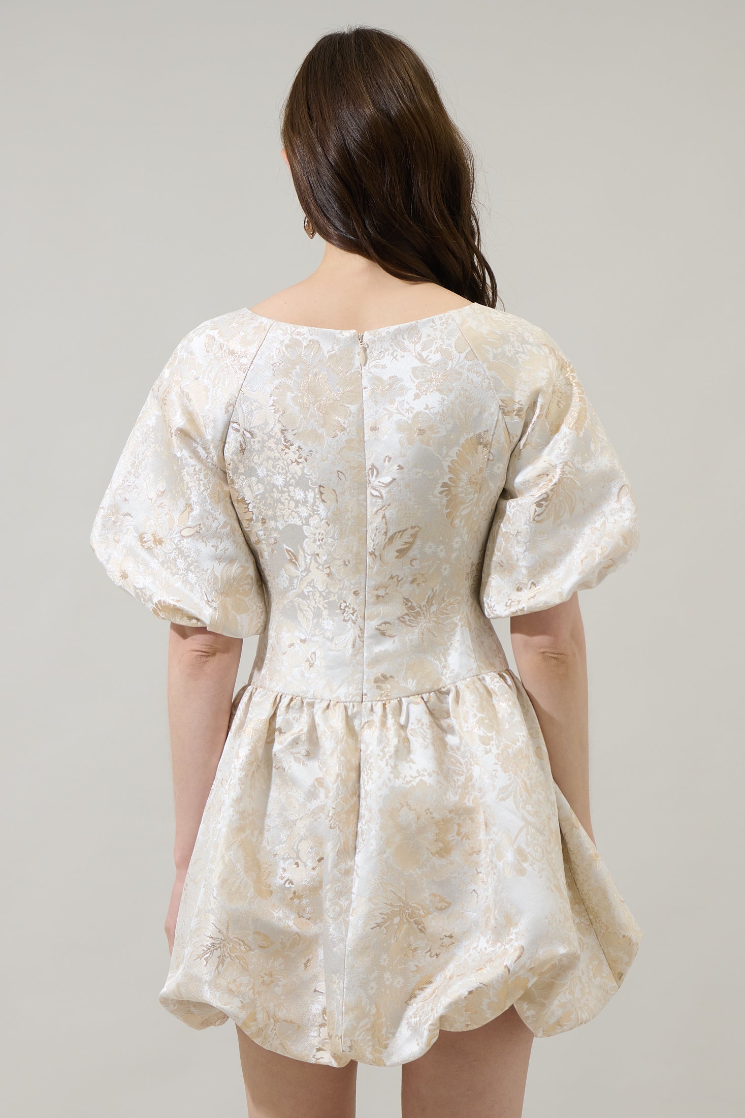 Lola Jacquard Elisah Floral Bubble Mini Dress CHAMPAGNE / S by Sugarlips Lola Jacquard Elisah Floral Bubble Mini Dress CHAMPAGNE / S by Sugarlips